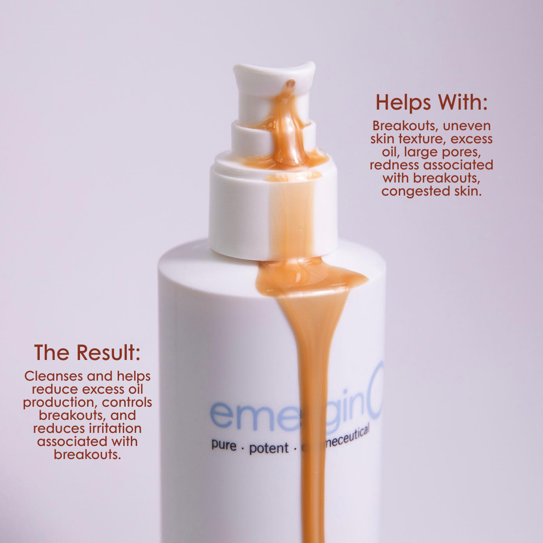 emerginC Deglazing Cleanser – purifying cleanser to reduce oil, breakouts, and shine.