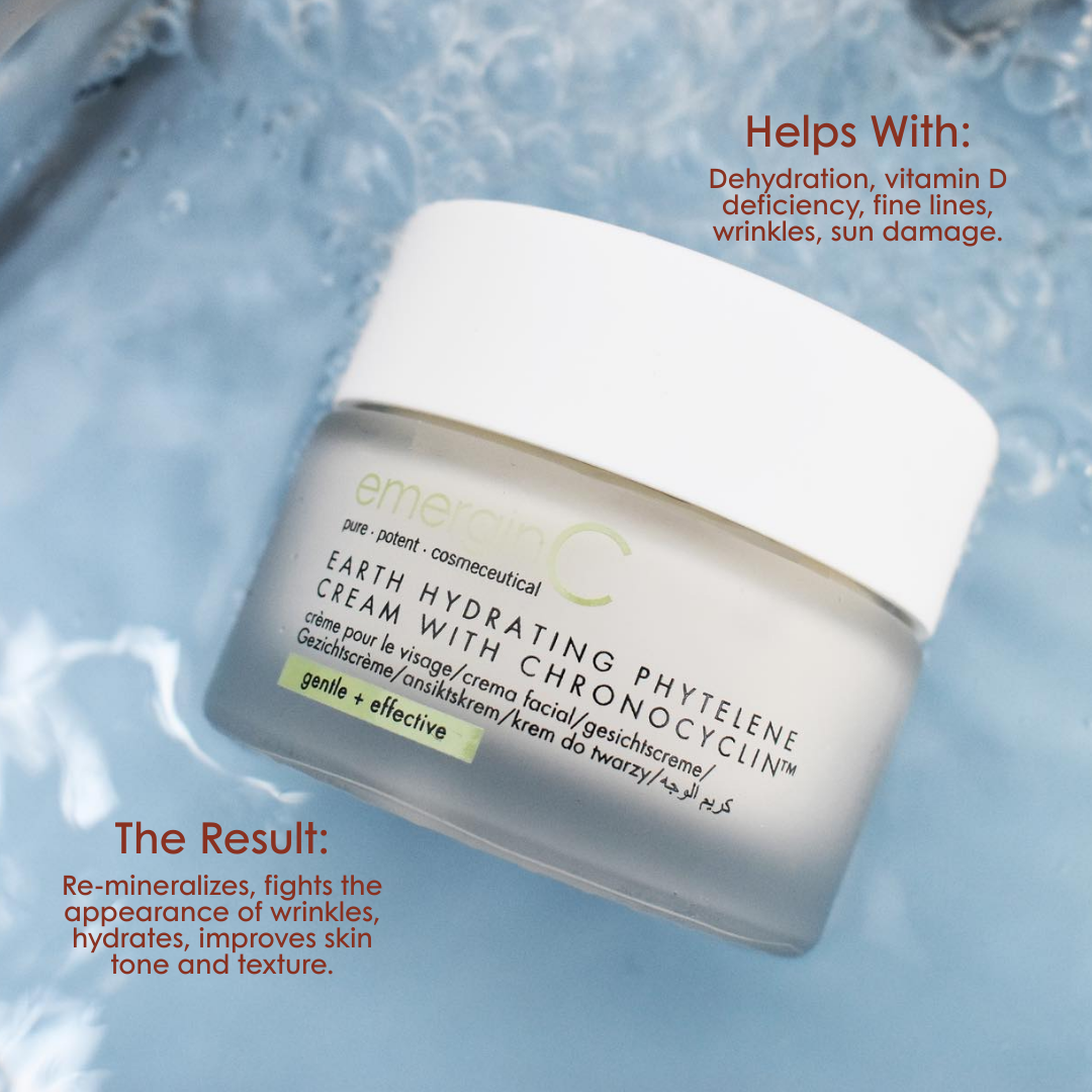 emerginC Earth Hydrating Phytelene Cream – rich moisturiser with Chronocyclin® for skin regeneration.