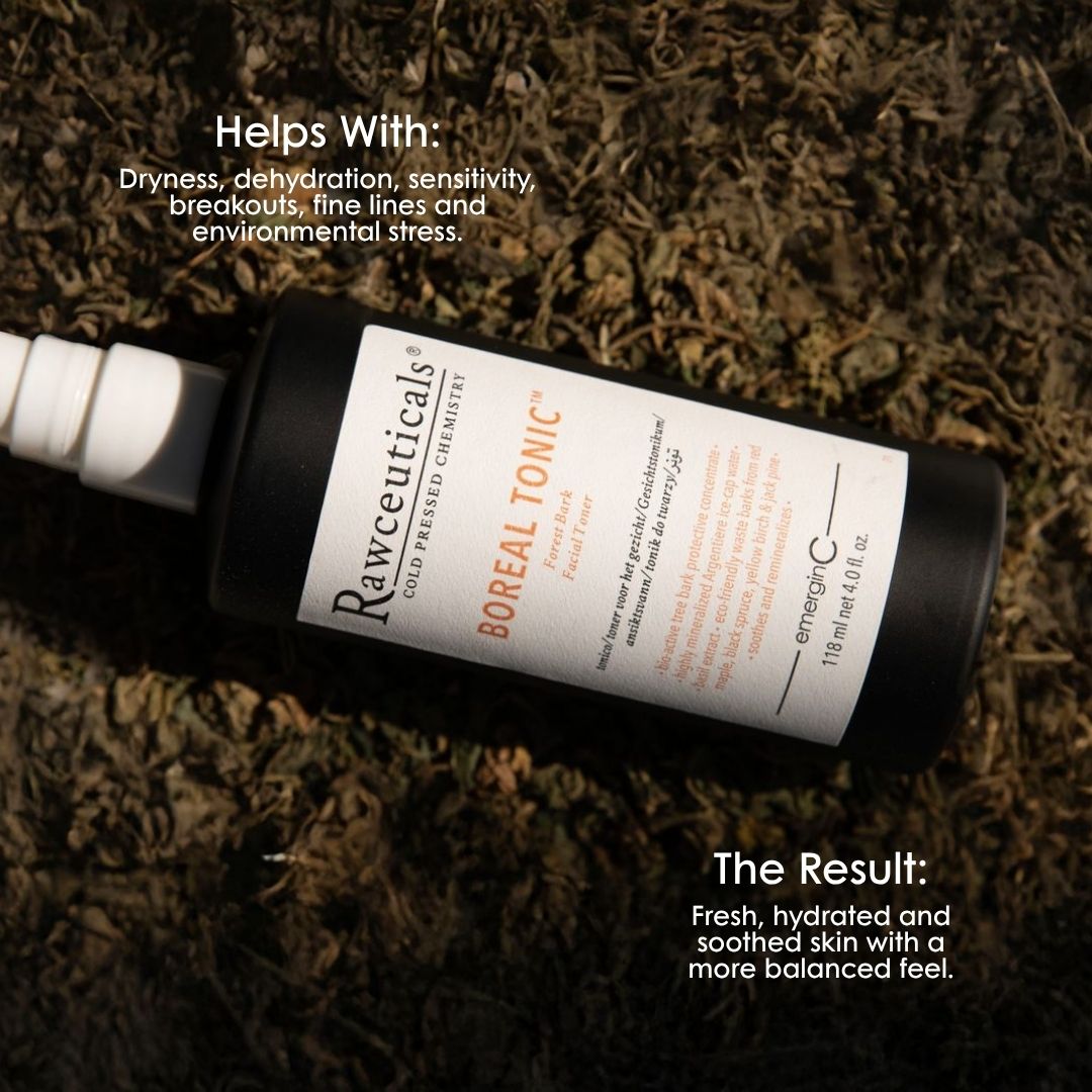 emerginC Australia Rawceuticals Boreal Tonic for dryness, dehydration and sensitivity, leaving skin refreshed, hydrated and soothed.