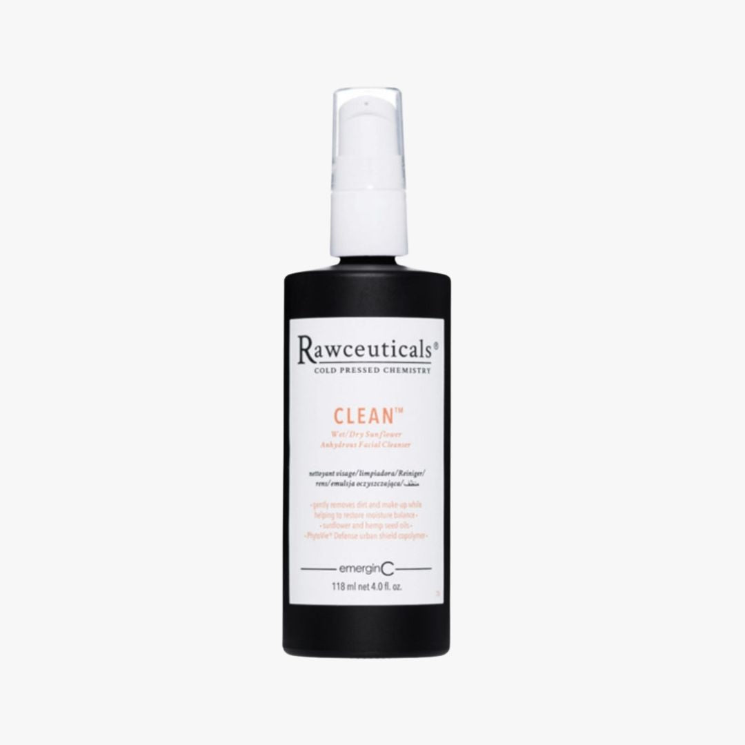 emerginC Australia Rawceuticals Clean Oil Cleanser in its black pump bottle.