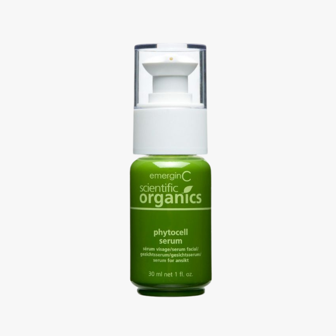 emerginC Scientific Organics Phytocell Serum 30ml hydrating facial serum on a white background.