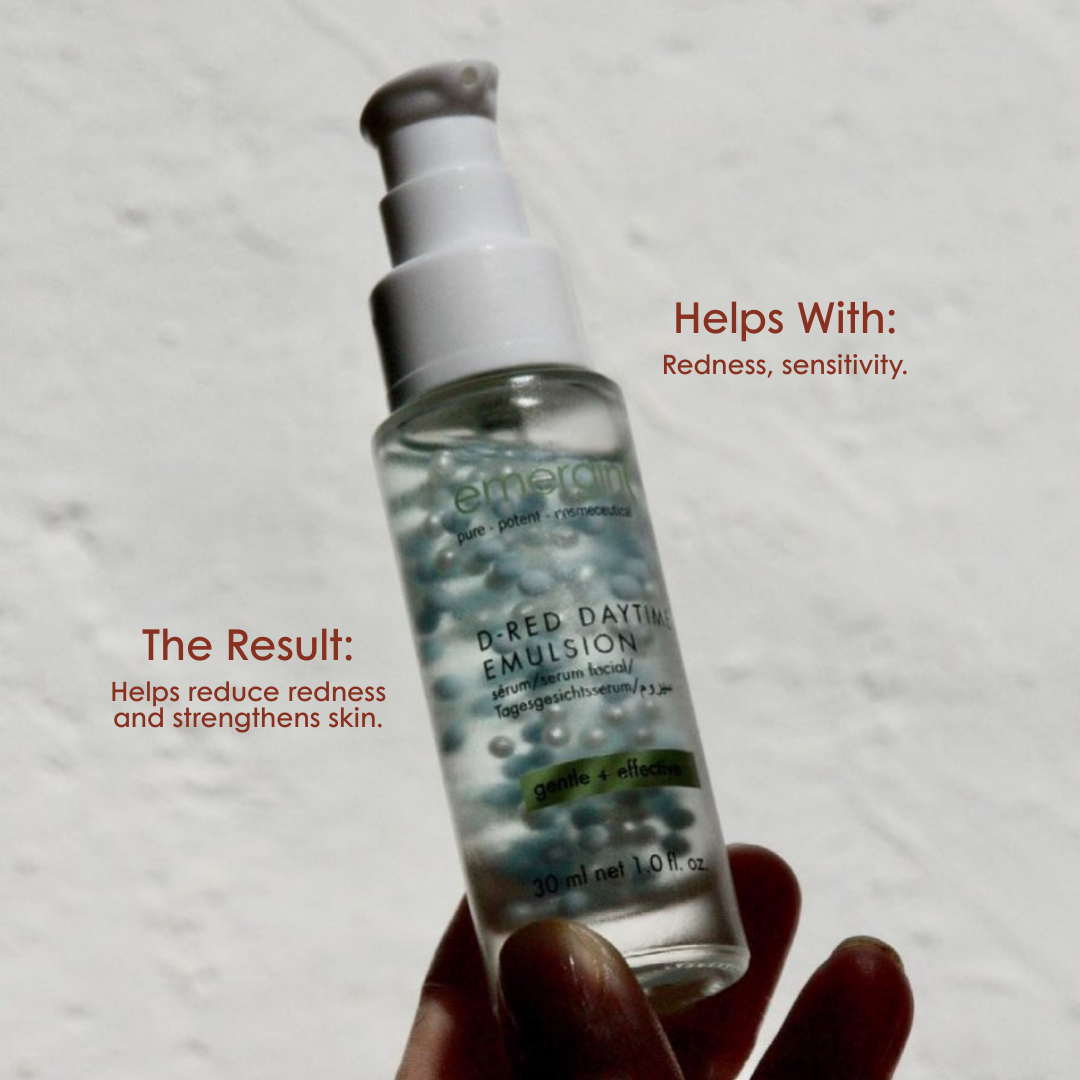 emerginC D-red Daytime Emulsion – calming moisturiser to reduce redness and sensitivity.