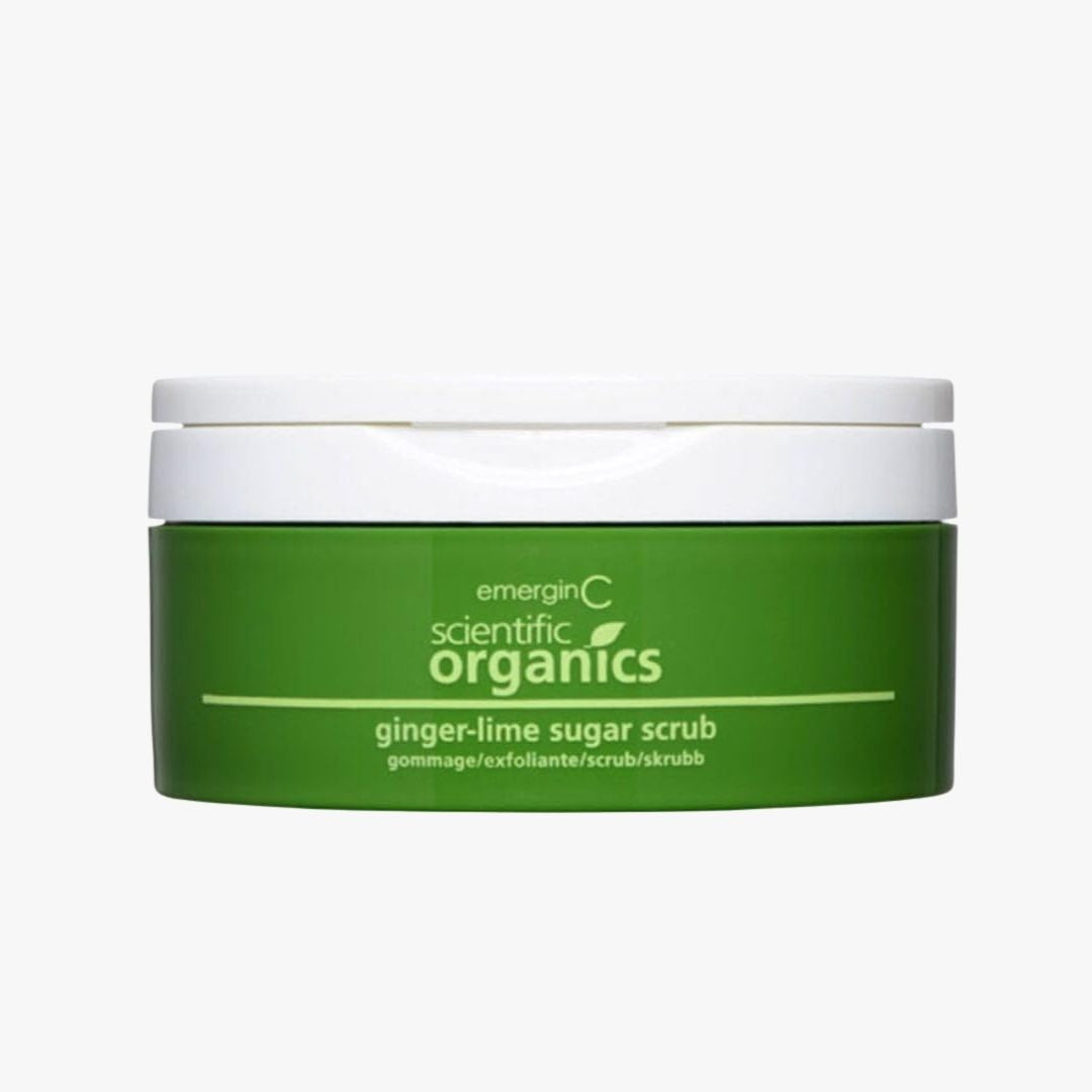 Scientific Organics Ginger-Lime Sugar Scrub product packaging.