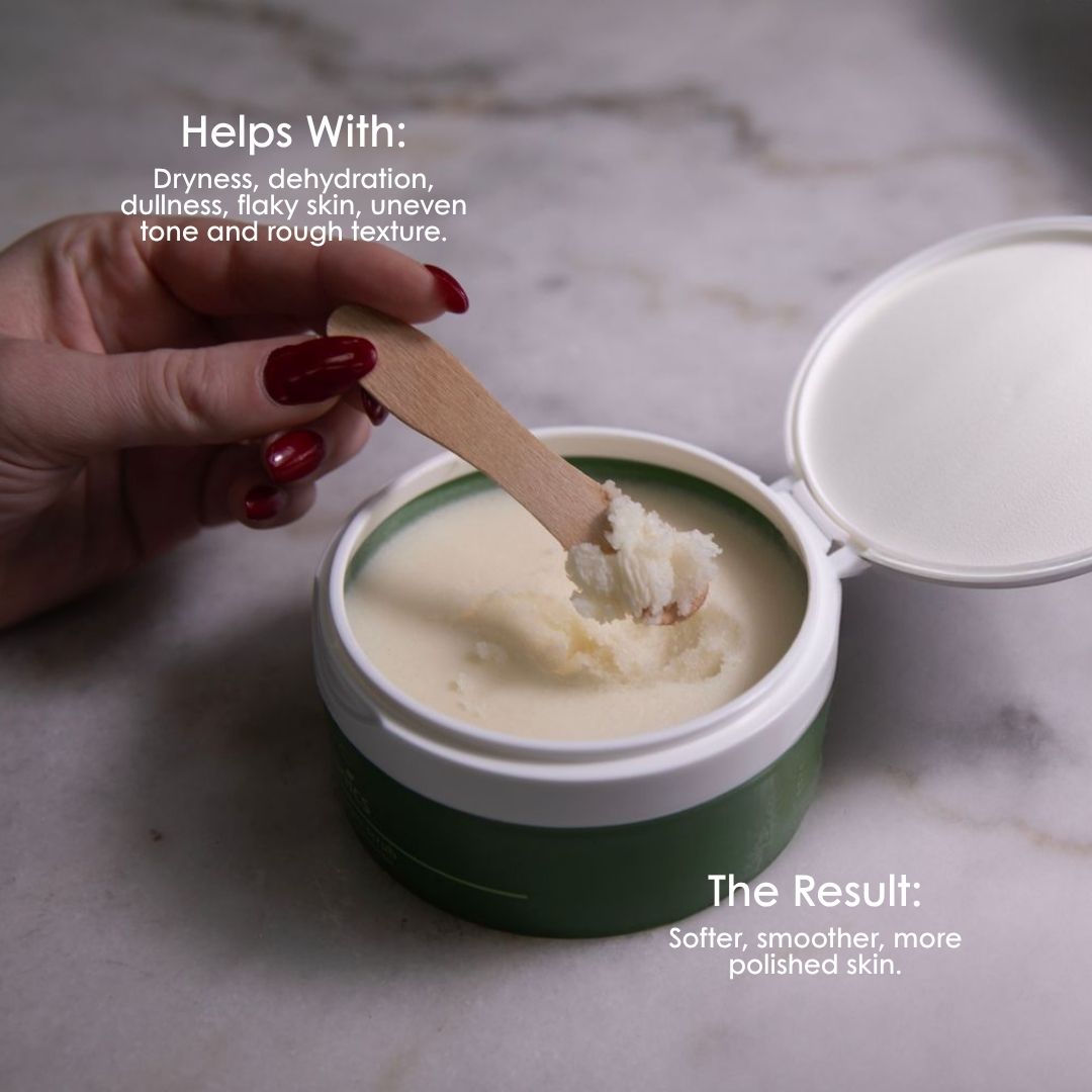 Scientific Organics Ginger-Lime Sugar Scrub for dryness, flaky skin and rough texture, leaving skin softer, smoother and polished.