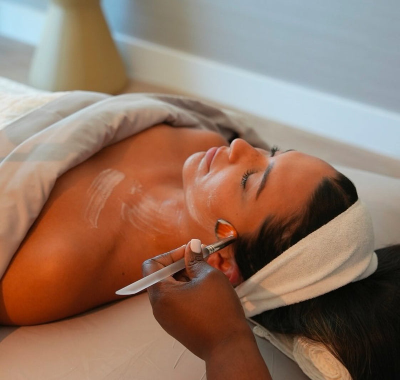 Client receiving professional facial at emerginC Spa - Amrit Ocean Resort 